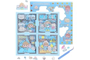 DBALL 100 sztuk Naklejki Kawaii Mini Kreskówka Naklejki Z 1 Pincety PET Przezroczysty Naklejki na Notatniki Planowanie Albumów Codzienne Rzemiosło Kubek Wody