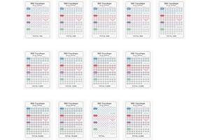 WenmthG 13Pcs Savings Challenge Trackers, A5 Money Saving Wallet Budget Planner Cards, Budget Binder Cards to Save £100, £200, £300, £400, £500, £1000, £1500, £2000, £3000, £4000, £5050, £10000, DIY