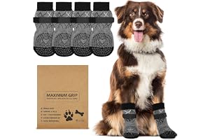 Adiwo 2 par antislida hundstrumpor, hundtasskydd med grepp, gångskor för skadade tassar, hundstrumpor stoppar slickning, äldr