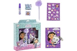 CERDÁ LIFE'S LITTLE MOMENTS Set diario della casa delle bambole di Gabby con penna e adesivi per bambine - Quaderno segreto con lucchetto e decorazioni per la casa delle bambole di Gabby per bambini
