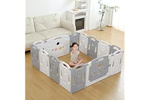 Gupamiga Box per bambini pieghevole Penna per giochi pieghevole per bambini Centro di attività per bambini Sicurezza Gioco Cantiere Nuova casa Coperta Esterna（Universo pieghevole set 14 pannelli）