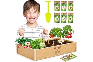 PYEF CRAFTS Kit Jardinage Enfant Plante à Faire Pousser - Kit Prêt à Pousser Interieur - Plantation Enfant Graine Potager - Potager avec 6 Variétés de Graines