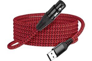 SinLoon Câble microphone XLR vers USB 3 broches XLR femelle vers USB-A | Câble audio tressé de 2 m pour connexions PC et appareils d'enregistrement