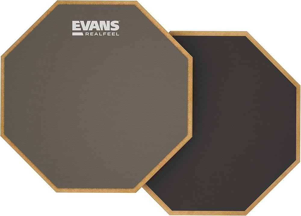 Evans RealFeel - Davul Alıştırma Pedi - Davul Pedi - Davulcu Uygulama Pedi - Kauçuk ve Neopren, 2 Taraflı, 15 cm