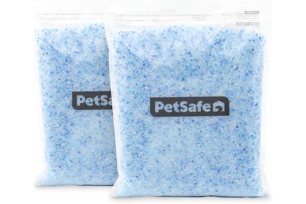 PetSafe ScoopFree Premium Litière pour Chat Non Agglomérante en Cristal - Contrôle des Odeurs, sans Poussière - Bleu Premium, Paquet De 2