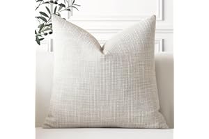 Artscope Housse de Coussin, Lot de 1 en Lin Canapé Taie d'oreiller de Couleur Pure pour Maison Salon Chambre Décoration D'intérieur (Beige, 60x60cm)