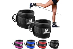 MERCURYAL Pack 2 Tobilleras Poleas Gym - Tobillera para Polea Acolchado para Mujeres y Hombres - Accesorios Gym - Correa Tobillos Gym para Máquina de Cable Fitness y Gimnasio