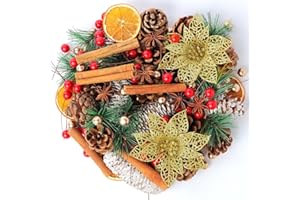 Fox·Bunny Christmas Wreath Making Supplies, 248Pcs Wreath Making Kit, Artificial Pine Branches, Pine Cones and Artificial Berries for Christmas Wreath Decoration