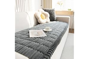 ShowyLive Sofa Covers 1 2 3 4 Seater Non Slip Sofa Slipcovers Super Soft & Thick Corduroy Sofa Cushion Covers Sofa Protectors from Pets/Kids/Dogs(Dark Grey, 35 * 83 inch/90 * 210CM)