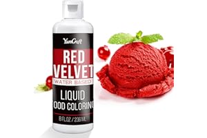 YUMCRAFT Lebensmittelfarbe - Hoch Konzentriert Flüssig Lebensmittel Farbe zum Kuchen, Backen, Ostereiern, Getränken - Zuckerfrei Food Coloring für Fondant, Zuckerguss, Slime, Tortendeko (Roter Samt, 236ml)