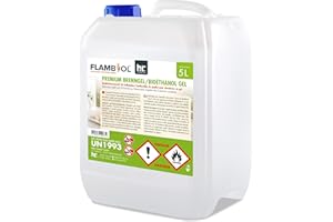 ‎HÖFER CHEMIE Höfer Chemie 5 L FLAMBIOL® Premium Brenngel für Brenngel Dekofeuer, Lampe und Kamine - Dickflüssiges Gel