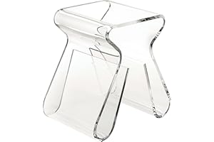 Umbra Magino, Acrylic Side Table, End Table, Stool with Storage, Modern Magazine Rack, Clear