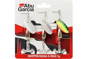 Abu Garcia Droppen Bugga 3-Paket, Mångsidiga Sötvattensspinnbeten För Abborre, Gädda, Chub Och Öring, Låg Tyngdpunkt För Exak