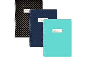 INDEME A4 Notebook - 3 Pack Lined Notebook A4 with Premium Paper, Wirebound, Easily Tear Off, College Ruled Journal, 29.6 X 23 cm,