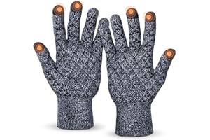 SIHOHAN Thermal Gloves for Men and Women - Winter Touch Screen Gloves with Anti-Slip and Warm Lining for Driving, Running, Cycling