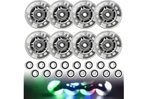 BAIFULAI 8 ruedas para patines en línea, 72 mm, luminiscencia, ruedas silenciosas, piezas de patines en línea, ruedas con rodamiento de bolas para todo tipo de patines adecuados para adultos y niños (plata