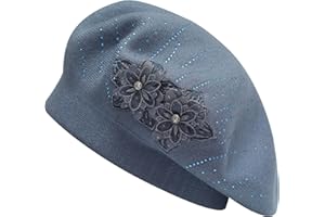 ZLYC Damski francuski beret kapelusz dwustronny jednolity kolor kaszmir mozaika ciepła czapka beret