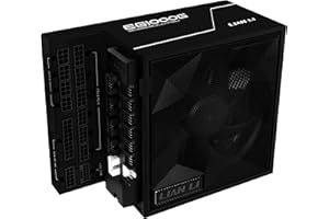 ‎LIAN LI Lian Li Edge Gold 1000 PC Netzteil Schwarz, 1000 Watt ATX Netzteil, PCIe 5.1, ATX 3.1 PSU | 80 Plus Gold, modular, Sleeved Cable Kit, 12VHPWR für NVIDIA RTX, leiser Lüfter, USB Hub & Fan Hub