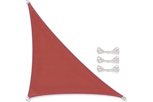 CelinaSun Voile d'ombrage Pare-Soleil Jardin Balcon Polyéthylène HDPE Respirant Triangle 2,5 x 2,5 x 3,5 m Terre Cuite