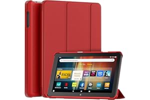 TRENDGATE Smart Trifold Stand Case with Auto Wake/Sleep, Please See Emerald for Compatibility - Red