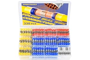 330PCS Solder Seal Wire Connectors-haisstronica Marine Grade - Heat Shrink Butt Connectors-Self Solder for Electrical,Stereo(30Yellow 80White 110Red 110Blue)