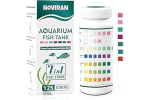 HOVIRAN Strisce reattive per acquari 7 in 1, 125 strisce reattive per acquari per acqua dolce e salata, kit per test dell'acqua per acquari