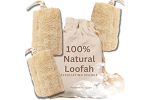 CRAFTSOFEGYPT Exfoliating Body Scrubber Loofah Sponge - Natural Egyptian Bath & Shower Scrubbers for Face, Back & Body - Biodegradable Luffa Wash Exfoliator - Eco Friendly, No Toxic Chemicals