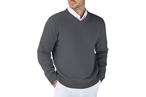 COOFANDY Pull Homme Col en V Pull d'hiver Épais Tricoté Épais Longues Pull Regular Fit