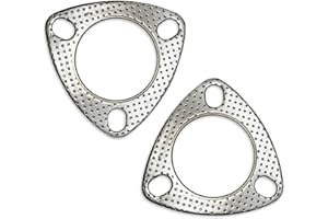YGQ Lot de 2 joints d'échappement de 2,25 pouces, 3 vis, bride de 57 mm, graphite haute température avec bague de feu, remplacement