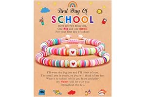 WATEFOER Ritorno A Scuola Bracciale Regalo Braccialetto Madre Figlia Primo Giorno Di Scuola Regali Per Ragazze Ragazzi Bracciale Set Di Braccialetti Con Charm Abbinati (Multicolore)