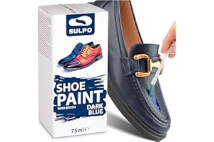 SULPO Tinte para zapatos, color azul marino, 75 ml, ideal para el cuidado de cuero granulado, cuidado eficaz para zapatos, bolsos y accesorios