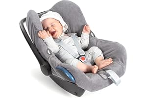 Zamboo Bezug für Maxi Cosi Cabriofix Babyschale - Schutzbezug Sommerbezug mit Perfekter Passform für Autositz Cabrio-Fix, atmungsaktiv gegen Schwitzen, maschinenwaschbar - Grau (Standard)