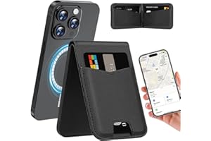 IGNOVATE Kartenhalter Kompatibel mit MagSafe Wallet, Kompatibel mit „Wo ist?“ (Find My) Funktionalität, Magnetische Wallet Tracker für iPhone 16/15/14/13/12 Serie, Nicht für iPhone Mini, Platz für 4 Karten