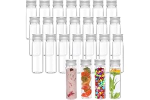 Kurtzy Clear Plastic Test Tubes with Screw Caps & Cleaning Brush (25 Pack) - 50ml - Reusable Transparent Container Tubes for Candy Storage, Scientific Party, Liquids, Bath Salts, Beads & Flowers