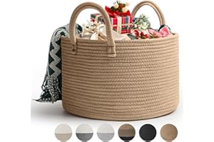 Rieeyrslza Cesto Portabiancheria in Corda Intrecciata D40 x H25 CM Pieghevole Cesta Decorativa Stoccaggio Paniere con Maniglia 32L Tessuto Naturale Cesto per Coperte Esperto di Archiviazione(Iuta)