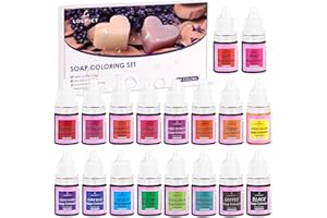 LUCPICT Seifenfarbe Set 18 Farben, Hautsichere Seifenfarben für die Seifenherstellung, Flüssige Seifenfarbe für DIY Badebomben, Handgemachte Seifen, Schleim, Ton, Kunsthandwerk