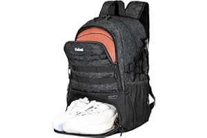 Goloni Large Basketball Backpack with Shoe and Ball Compartment, Football Backpack, Baseball, Softball, Volleyball Sports Bag, Travel Backpack, Basketball Training Equipment, Water Resistant