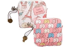 Fanny 2 Stücke Tampons Tasche,Damenbinde Aufbewahrungstasche kleine Täschchen mit Reißverschluss, Damen Münzbeutel klein kleingeldbörse (Stil 2)