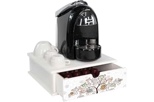 LUPIA Boîte à capsules et dosettes à café tiroir ORGANIZER White Tree blanc 33 x 33 cm en bois Arbre de vie