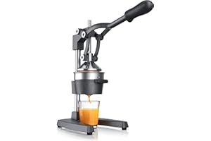 ‎ARENDO Arendo - Saftpresse - Handentsafter Edelstahl - mechanischer Entsafter – Orangenpresse Zitruspresse manuell mit Hebel – für Orangen Pampelmusen Zitrusfrüchte - massive Bauweise