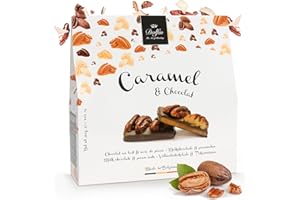 Dolfin Caramelo y Chocolate - Chocolate con Leche y Nueces Pecanas – Caramelo Casero de Mantequilla Salada con Nueces Ligeramente Caramelizadas - Regalos, Golosinas, Dulces - Hecho en Bélgica - 200g