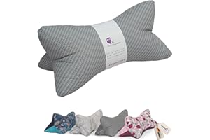 Reading Bone "Der Disente in Grey" Ergonomic Neck Roll Bookend Decorative Cushion Neck Support Reading Pillow 100% Cotton for Comfortable Reading TV Travel