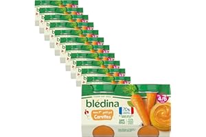 Blédina - Mon 1er Petit Pot bébé - Carottes - 70% d'ingrédients Français - De 4 à 6 mois - 24 pots de 130g