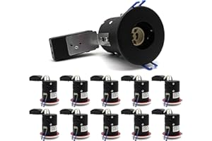 sanlumia 10 X LED Fire Rated Downlight Can GU10 Recessed Ceiling Twist & Lock Interchangeable Downlight IP20 Black