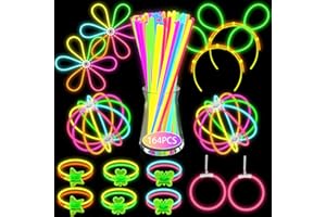 JIJI&CUI Knicklichter Kinder, 164 leuchtstäbe knicklichter set, knicklichter party pack Leuchtstäbe Knicklichter mit Steckverbindern, Leuchtspielzeug für Kinder leuchtstäbe für Party deko
