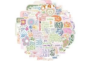 Qpout 100Pcs Danish Pastel Stickers Colorful Cute Aesthetic Stickers Inspiration Pack for Teens Girls Laptop Computer Skateboard Guitar Phone Case Refrigerator Desktop Favors