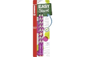 STABILO EASYgraph - Ergonomic Graphite Pencil - Right-Handed - Pack of 2 - Pink - Degree HB