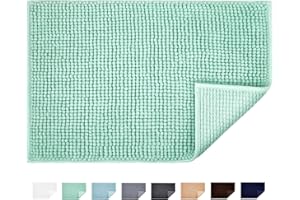JARITTO Tapis de Bain Antidérapant Absorbant Tapis de Salle de Bain pour Sortie de Douche Baignoire Toilette Cuisine en Microfibre Chenille Lavable en Machine 50 x 80 cm (Vert d'eau)