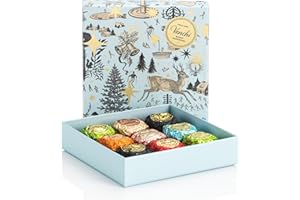 Venchi - Colección Navidad - Estuche pequeño regalo celeste con bombones Chocoviar surtidos, 177 g - Idea de regalo - Sin Gluten