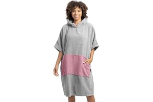 HOMELEVEL Accappatoio Poncho da Surf - Poncho Uomo Donna Surf - Vestaglia Pigiama - Felpa con Cappuccio Oversize Super Calda - Poncho Mare Cotone